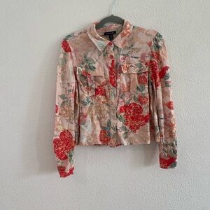 TRIBAL light weight floral print jacket size xs